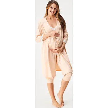 Dámské noční prádlo Těhotenský bavlněný župan Harriet krátký