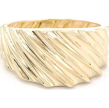 Prsten Zlatý prsten zdobený šikmým vroubkováním 1,75g