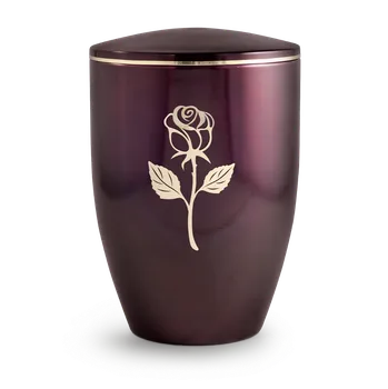 Smuteční dekorace Kovová urna Melina Bordeaux - Růže