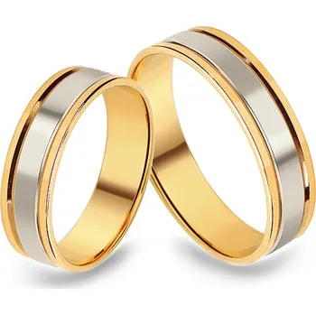 Prsten Moderní dvoubarevné prsteny 5mm CSOB130 + dárkové balení LUXUS zdarma