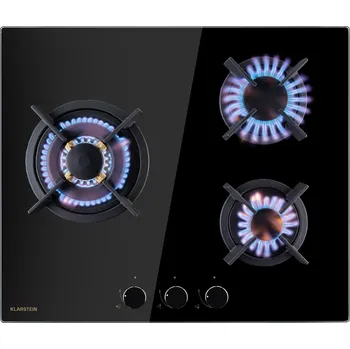 Varná deska Klarstein Goldflame 60cm Plynová varná deska 3 hořáky Černá (10037805)