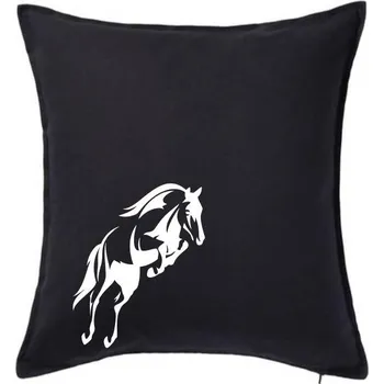 Polštář Kůň na zadních - Polštář 50x50 - 50x50 - Pouze potah ( Černá )