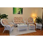 Ratanová sedací souprava Florida bílá Motiv květiny