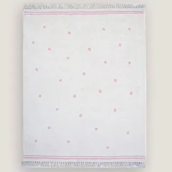 Koberec Koberec do dětského pokoje s třásněmi a puntíky - Růžová-A,Průměr 200 cm