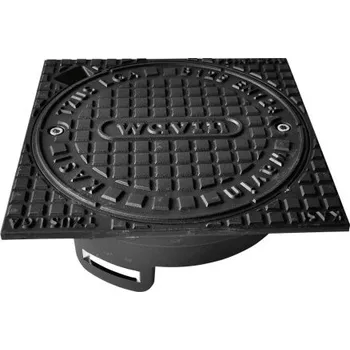 kanalizace Wavin poklop 315mm, 12,5t, do teleskopické roury, čtvercový, litina