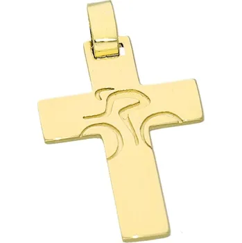 Přívěsek Goldstore Zlatý přívěsek kříž s rytinou cyklisty Váha: 1.25 g