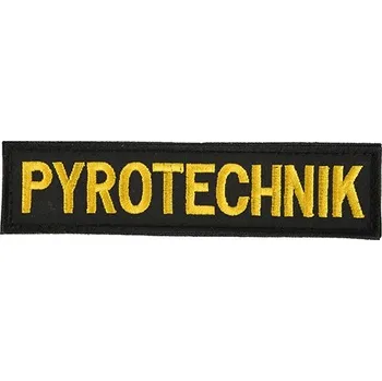 Nášivka NAVYS Nášivka PYROTECHNIK malá ČERNÁ se žlutou nití