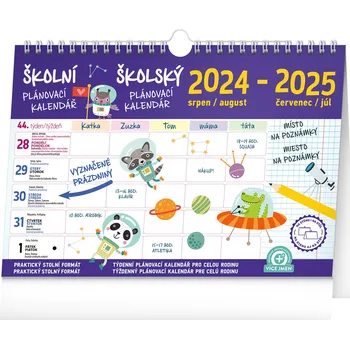 Kalendář Presco Group Školní plánovací kalendář s háčkem 2025