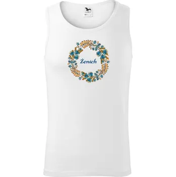 Ženich a nevěsta - sušené květy věneček (Pecka design) - Tílko pánské Core - XL ( Bílá )