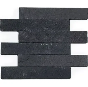 Obklad Přírodní obklad Black 5 x 30 cm 1 m2 černá
