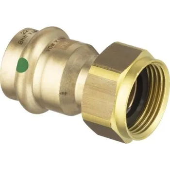 rozdělovač topení Viega SANPRESS 2263 připojovací šroubení 28x1 1/2", převlečné, s vnitřním závitem, lisovací, voda, červený bronz