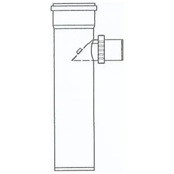 Kouřovod Almeva trubkový díl DN125/80, 1m, s 87°odbočkou a zpětnou klapkou, PPH