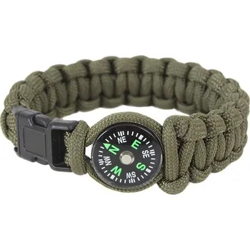 Vybavení pro přežití ROTHCO Náramek SURVIVAL PARACORD s kompasem ZELENÝ ZELENÁ - OLIV 9
