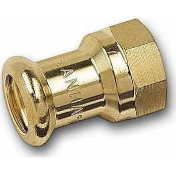 Vodovodní potrubí Sanha PURAPRESS 8270G přechodka 22x1", s koncem na vnitřní lisování a s vnitřním závitem, voda/plyn, bronz
