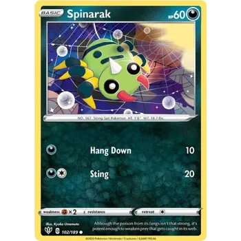 Sběratelská karetní hra Spinarak 102/189 - Darkness Ablaze Typ karty: Non-Holo