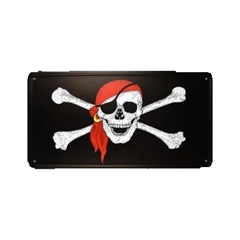 Plechová cedule Cedule plechová pirátská lebka s šátkem