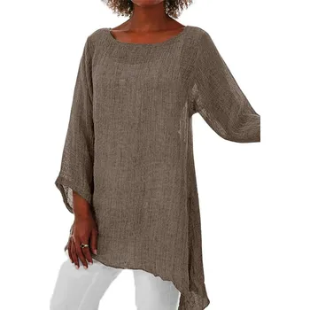 Dámská jednobarevná tunika na léto Barva: Khaki, Velikost: 5XL