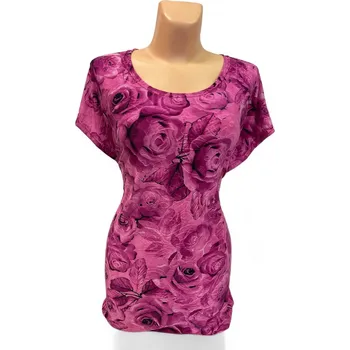 Dámská tunika Růžová halenka WOLTA, Barva Růžová, Velikost XXXL 54, Materiál 98% Polyester 2% Lycra