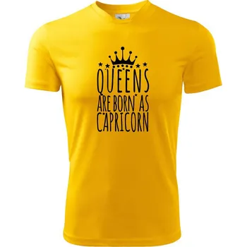 Chlapecké tričko Queens are born as Capricorn - Kozoroh - Dětské triko sportovní (dresovina) - 146 cm/10 let ( Žlutá )