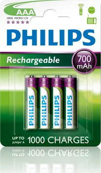 Článková baterie Philips Nabíjecí baterie NiMH 700 mAh AAA 4 ks