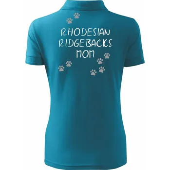 Rhodesian Ridgebacks mom (Rhodéský ridgeback) (Reflexní tlapky) - Polokošile dámská Pique Polo - 2XL ( Tmavý tyrkys )