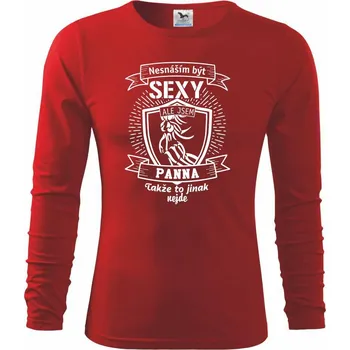 Chlapecké tričko Nesnáším být sexy - Panna - Triko dětské Long Sleeve - 122 cm/6 let ( Červená )