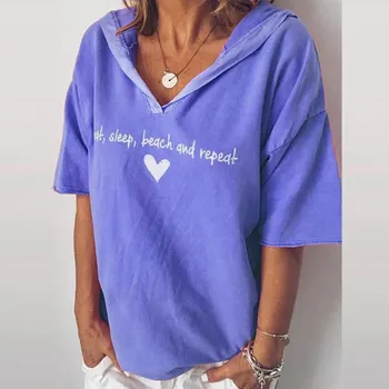 Dámská halenka Dámská halenka s nápisem a srdíčkem Barva: Modrá, Velikost: S