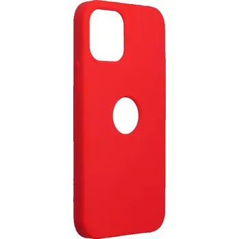 Pouzdro na mobilní telefon Pouzdro Forcell Soft-Touch SILICONE APPLE IPHONE 12 PRO MAX - Červené výřez na logo
