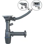 Novaservis Sifon pro dřez s přepadem, 89 mm, plast (NSP89)