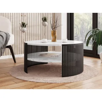 Konferenční stolek Konferenční stolek Zinzit, Barva: černá / bílý mramor MIRJAN 5903211338953