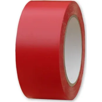Výstražná páska Červená PVC PÁSKA podlahová označovací 50 mm × 33 m, silná