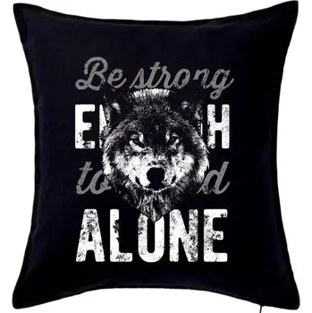 Polštář Wolf alone - Polštář 50x50 - 50x50 - Pouze potah ( Černá )