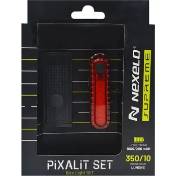 Cyklosvítilna Nexelo Supreme Pixalit SET 350LM/10LM USB světlo
