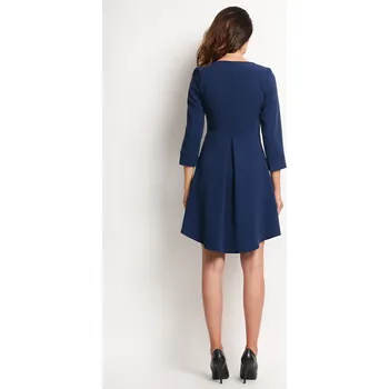 Dámské šaty Šaty s delším zadním dílem A115 Barva: Tmavě Modrá, Velikost: XL