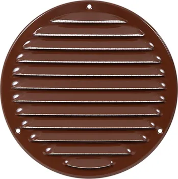 Větrací mřížka Ventishop KVMRh 160 kulatá kovová mřížka se síťkou proti hmyzu, hnědá