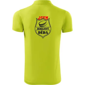 Pánská košile Hokejový děda / hokejová babička - puk - Polokošile Victory sportovní (dresovina) - L ( Limetková )
