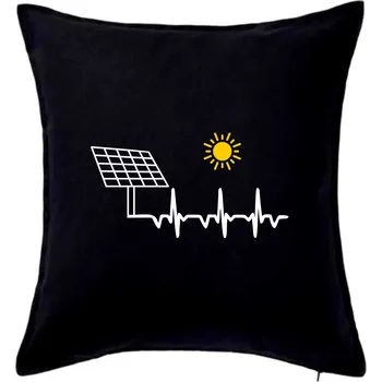 Polštář Ekg Fotovoltaická elektrárna - Polštář 50x50 - 50x50 - Pouze potah ( Černá )