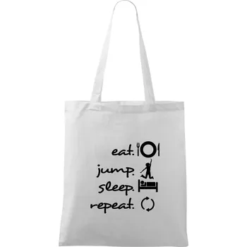 Eat jump sleep repeat - Taška bavlněná - 42 x 38 cm ( Bílá )