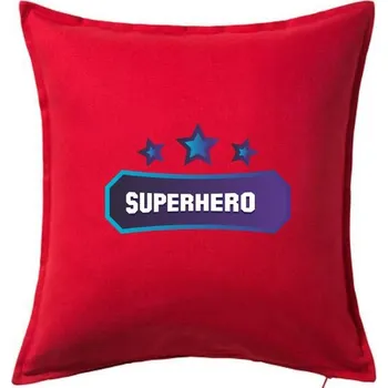 Polštář Superboy - nápis barevný - Polštář 50x50 - 50x50 - Včetně výplně ( Červená )