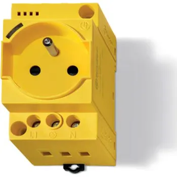 Elektrická zásuvka Zásuvka na DIN-lištu s LED Žlutá