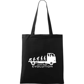 Truck driver evolution - Taška bavlněná - 42 x 38 cm ( Černá )