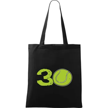 Nákupní taška Tenis kulaté narozeniny 30 - Taška bavlněná - 42 x 38 cm ( Černá )