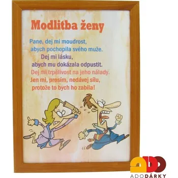 Obraz Obrázek "Modlitba ženy" 22 x 17 cm (Vtipný obrázek modlitba ženy)
