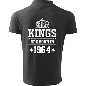 Pánská košile Kings are born in 1964 - Polokošile pánská Pique Polo 203 - 3XL ( Tmavá břidlice (šedá se zeleným nádechem) )