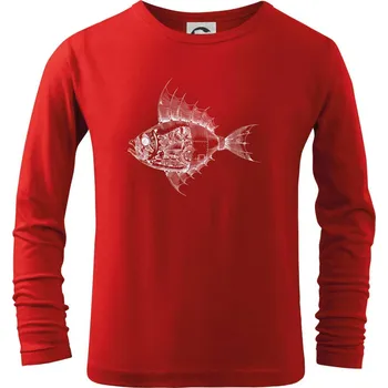 Chlapecké tričko Steampunk ryba - Triko dětské Long Sleeve - 122 cm/6 let ( Červená )