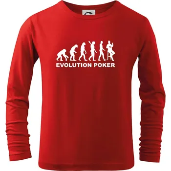 Chlapecké tričko Evolution poker - Triko dětské Long Sleeve - 122 cm/6 let ( Červená )