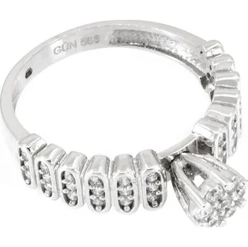 Prsten sZlato.cz 3389 Zlatý dámský prsten z bílého zlata s bílými zirkony Velikost: 54, Váha: 3.5 g