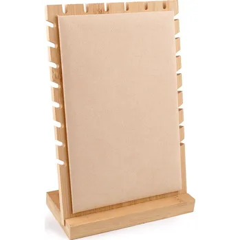 Šperkovnice Dřevěný stojan se semišem na náhrdelníky a řetízky 18x25,5 cm Varianta: 1 přírodní sv., Balení: 1 ks