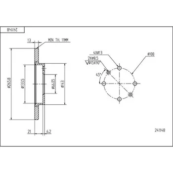 Brzdový kotouč Brzdový kotouč HART 241 148