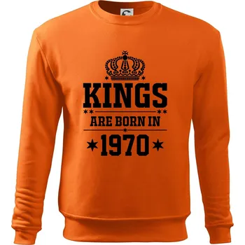 Pánská mikina Kings are born in 1970 - Mikina Essential pánská - S ( Oranžová )